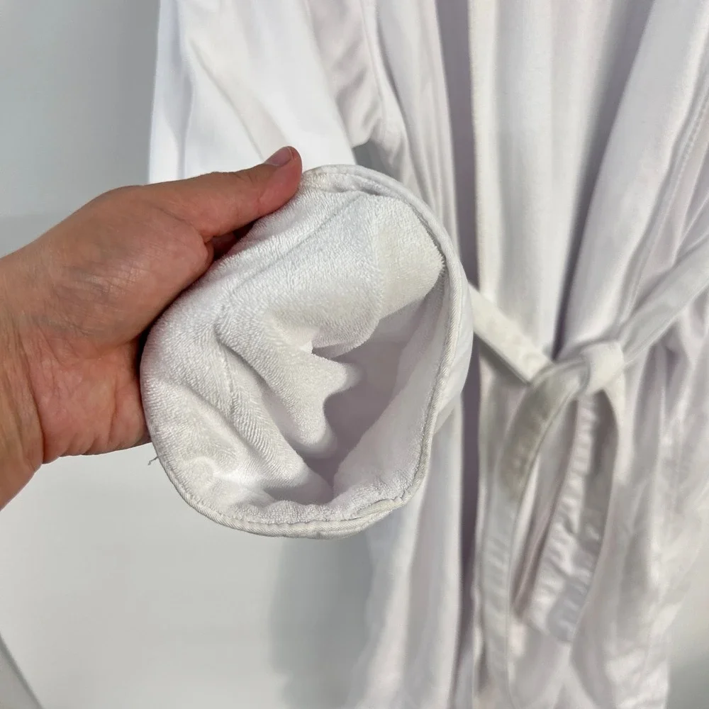 Mii Amo Spa Robe Sedona Terry Lined One Size White Luxury Resort Bathrobe OSFM